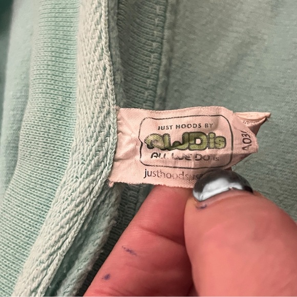 Seafoam graphic sweatshirt with pink cat - size small - Picture 3 of 5